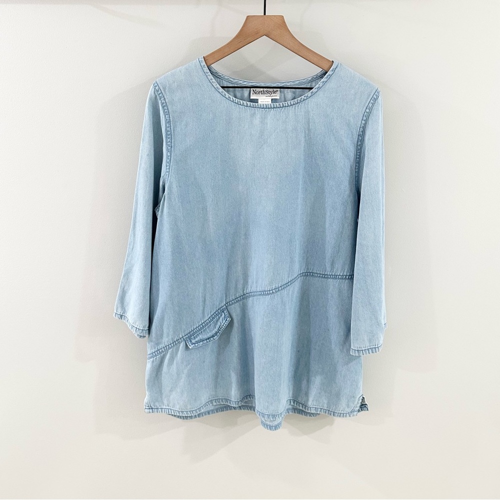 Northstyle 3/4 Sleeve Chambray Tunic Size XL